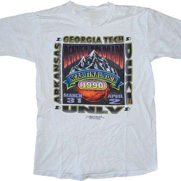 Vintage Arkansas Georgia Tech Unlv 1990 Final Four Shirt Collection Tee - Picture 1 of 4